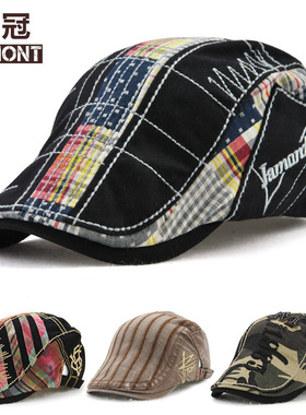 阳冠鸭舌帽男士春秋贝雷帽新款时尚画家帽男女纯棉前进帽韩版潮帽