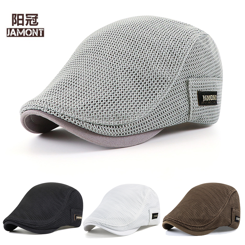 阳冠帽子男士贝雷帽夏天薄款网眼鸭舌帽女防晒遮阳帽光身前进帽潮