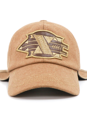 新款冬季保暖帽子男士带护耳棒球帽加厚遮耳朵鸭舌帽刺绣加绒潮帽