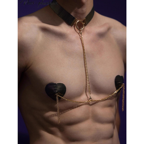 「七夕礼物」悦己 联名 芙桃西亚 性感皮革爱心身体链乳贴choker