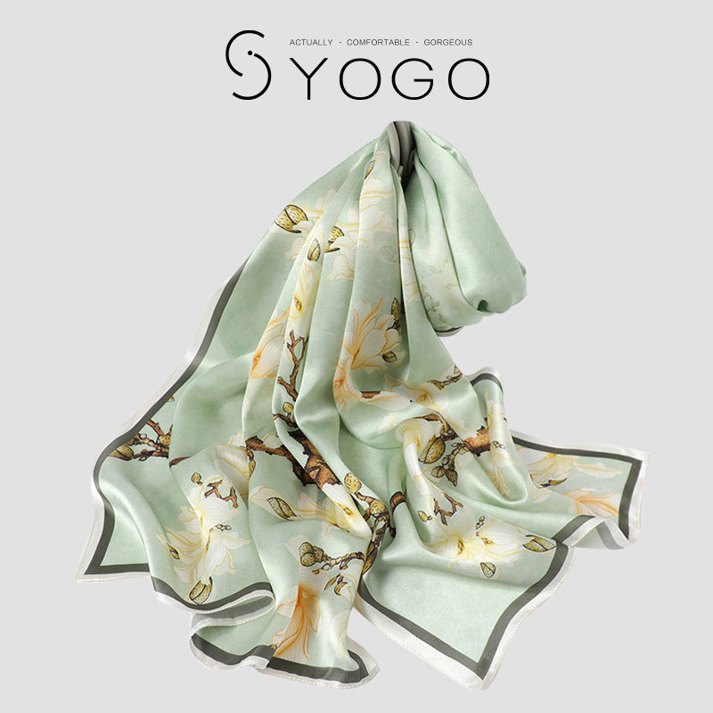 高档礼物女桑蚕真丝丝巾方巾围巾披巾中秋节送母亲长辈妈妈中国风