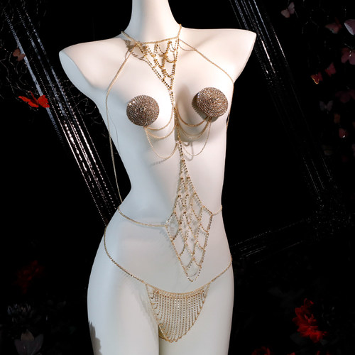 悦己秘密花园 联名芙桃西亚 尼罗河金色女神 性感身体链 流苏胸链