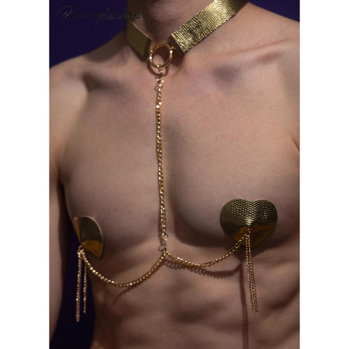 「七夕礼物」悦己 联名 芙桃西亚 性感皮革爱心身体链乳贴choker