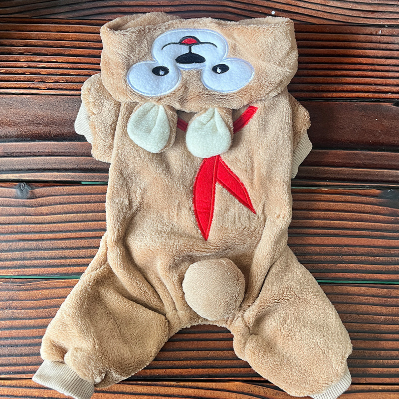 【清仓特惠】Dogbaby达菲熊四腿绒衣 灰色 咖啡色狗狗衣服小型犬