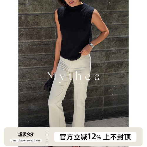 SOTHEA 静奢风高级牦牛绒半高领无袖针织背心修身显瘦舒适上衣