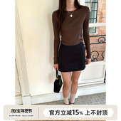 长袖 SOTHEA 早秋时髦质感内搭针织醋酸显瘦高腰打底修身 T恤TEE女