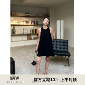 SOTHEA 背心连衣裙夏时髦小黑裙 chao显瘦垂坠醋酸窄肩设计A型无袖