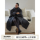 SOTHEA 时髦極简风大翻领廓形绗格长款 过膝棉服棉服棉袄保暖外套