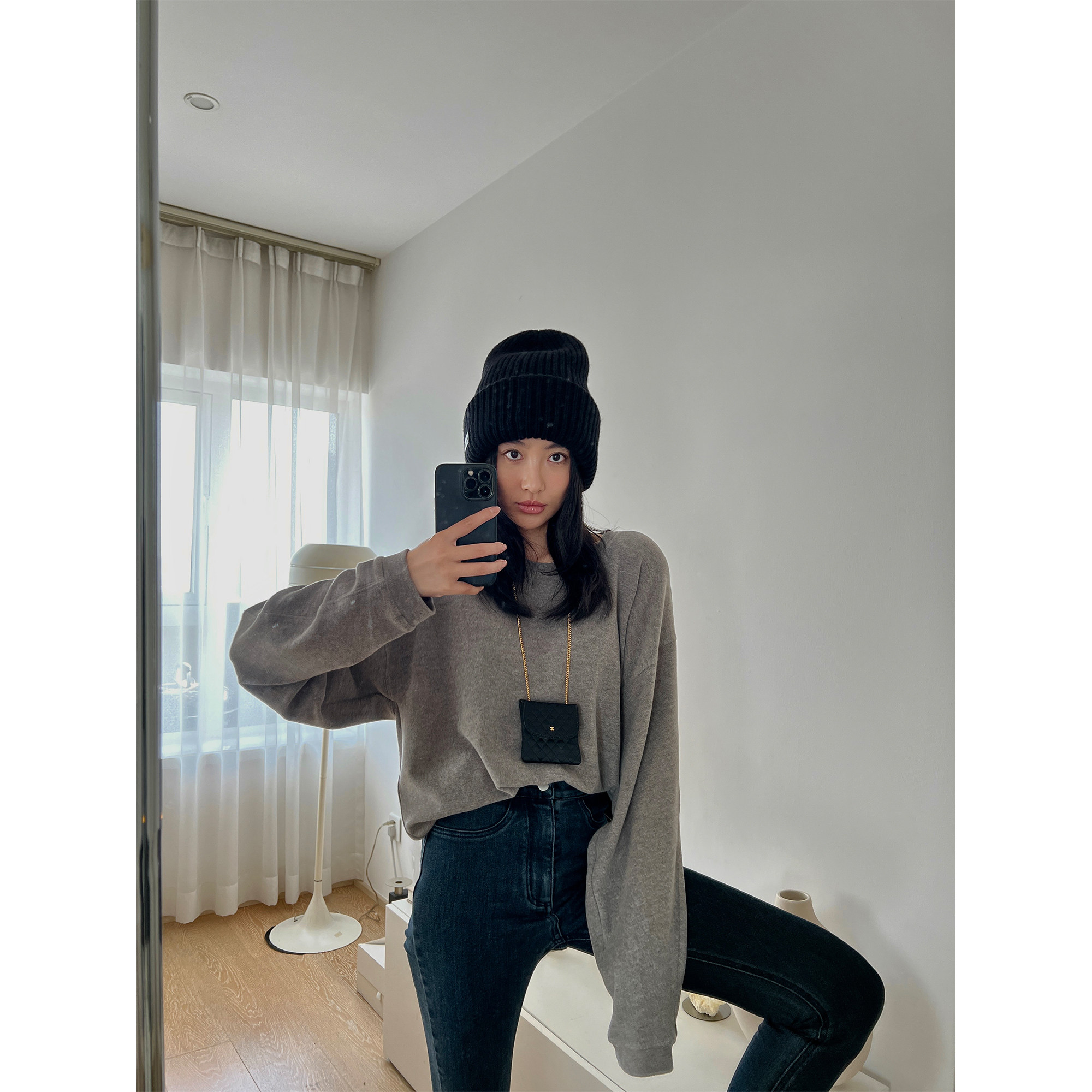 SOTHEA Ji简松弛R*w风磨绒保暖chao亲肤感磨毛长袖廓形TEE女T恤,女装/女士精品,T恤,淘宝优惠券,粉丝福利购,淘宝优惠卷