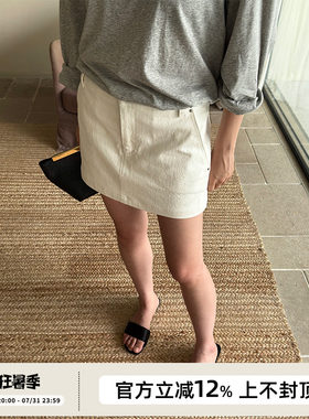 SOTHEA 2026年韩国进口荃棉假两件牛仔短裤裙裤超短包臀半身裙女