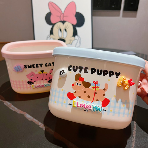 卡通桌面垃圾桶家用可爱压圈收纳桶迷你小型废纸篓卫生桶笔筒收纳