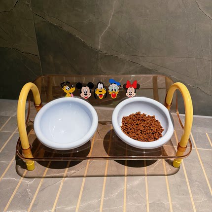 多巴胺猫狗碗宠物双碗架猫咪碗防打翻猫狗粮盆喂食饮水碗高脚护颈