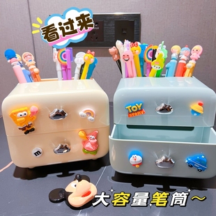 笔筒收纳盒轻奢高级感学生桌面文具笔筒办公室创意多功能置物笔架