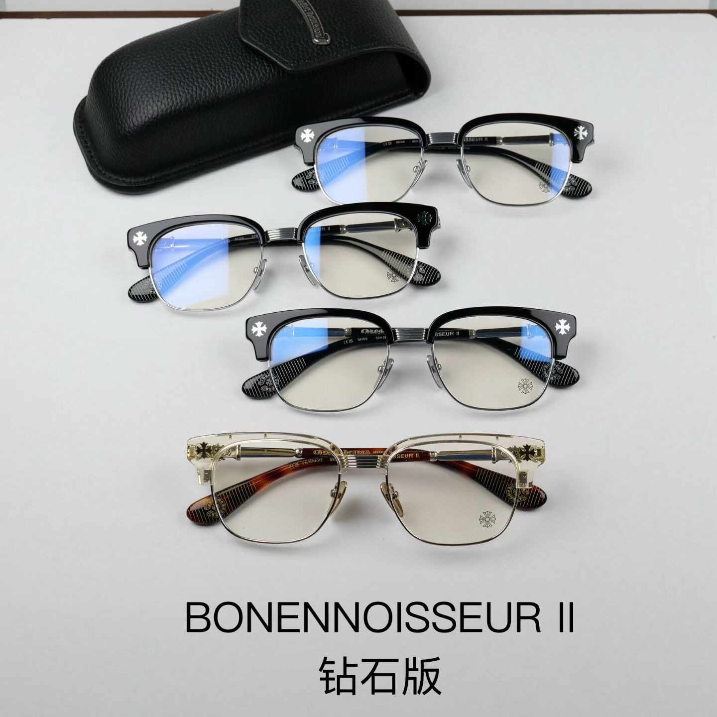关晓彤同款镜框眉架BONENNOISSEUR I 925纯原logo镶钻高端男女