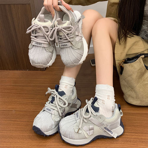 法国厚底老爹鞋女2026新款秋季爆款百搭轻便阿甘鞋休闲女鞋德训鞋