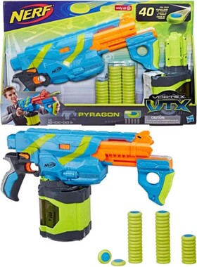 孩之宝NERF热火飞碟软弹枪 猎豹旋风巨钻飞盘发射器 儿童节礼物