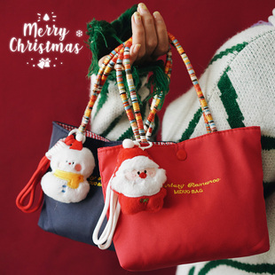 圣诞礼物平安夜苹果包装2025新款礼品袋儿童老师伴手礼手提袋定制