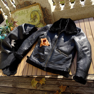 意大利版原生态羊皮毛一体ECOTAN植物单宁环保鞣制男真皮皮衣