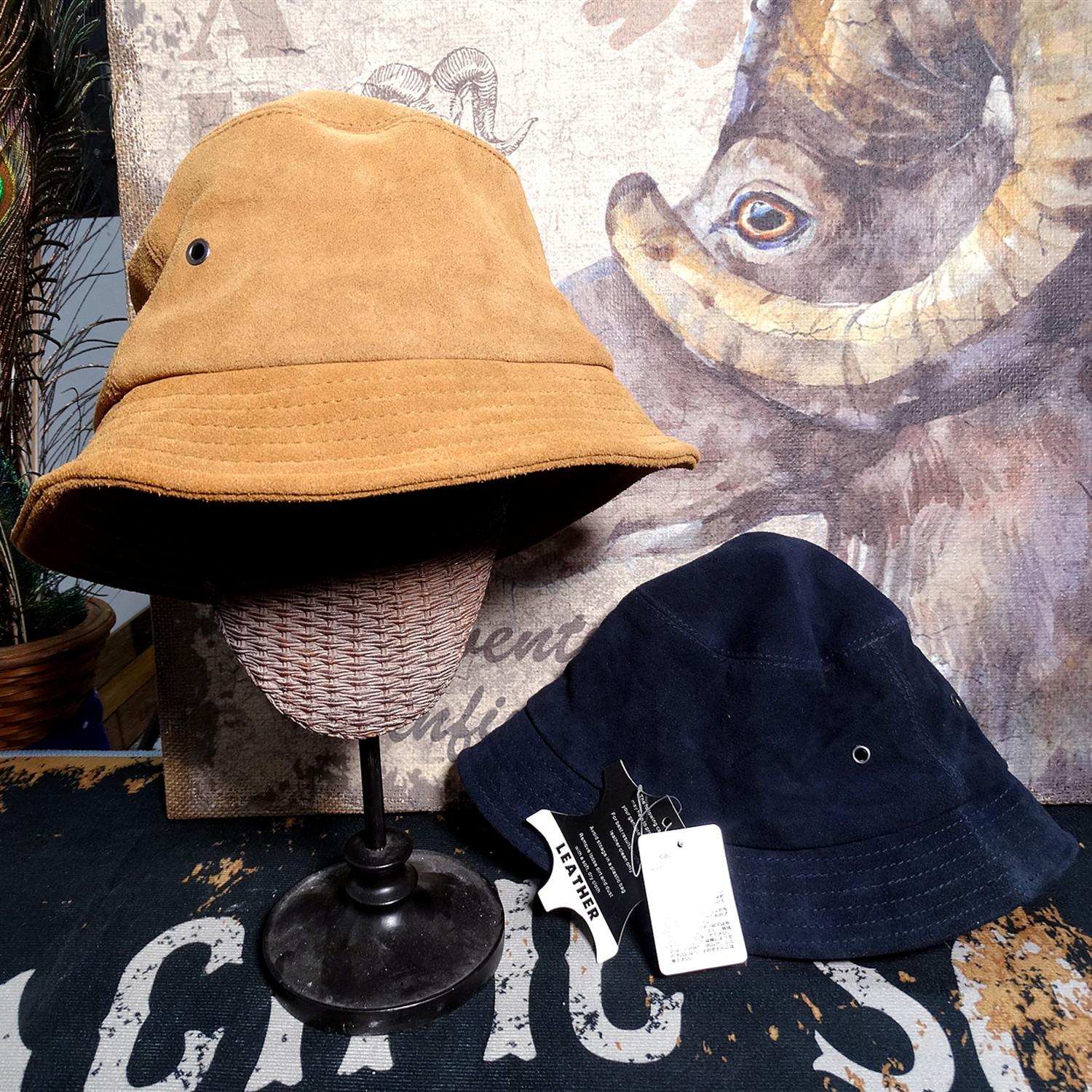 代工出口日单牛皮渔夫帽