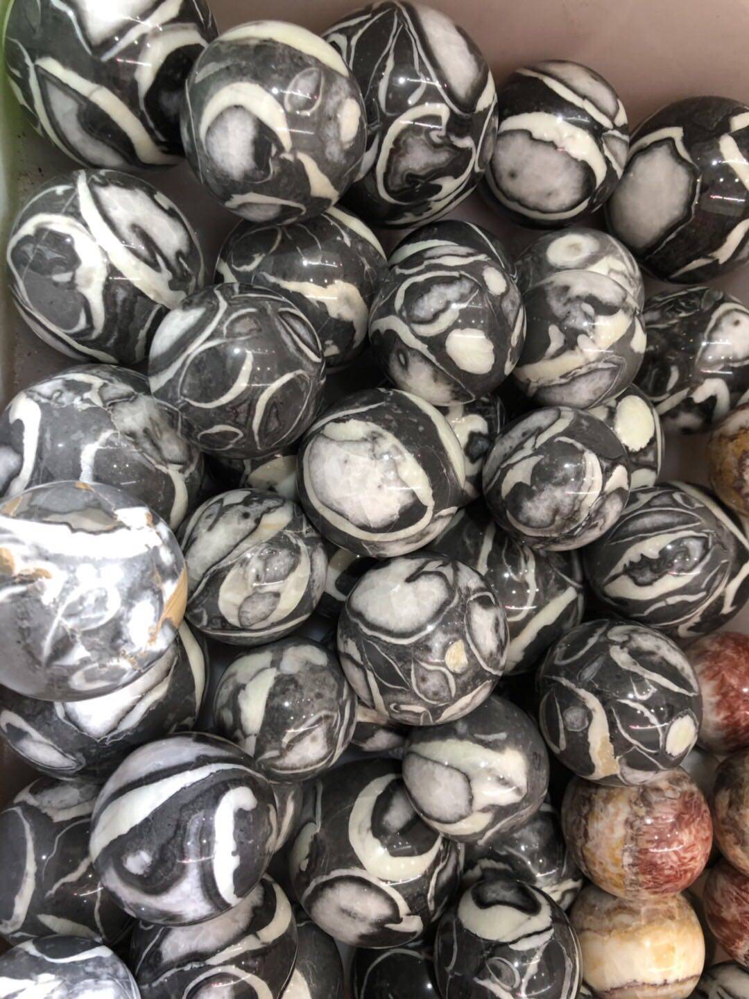 包真包邮古生物化石 贝壳化石球开口笑化石球把玩件120元公斤