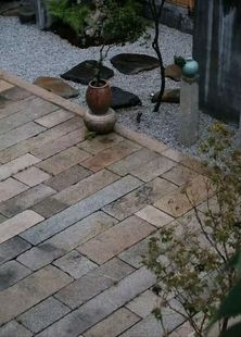 老石板铺路石装老地铺石板户外天然老石条铺地石中式庭院复古