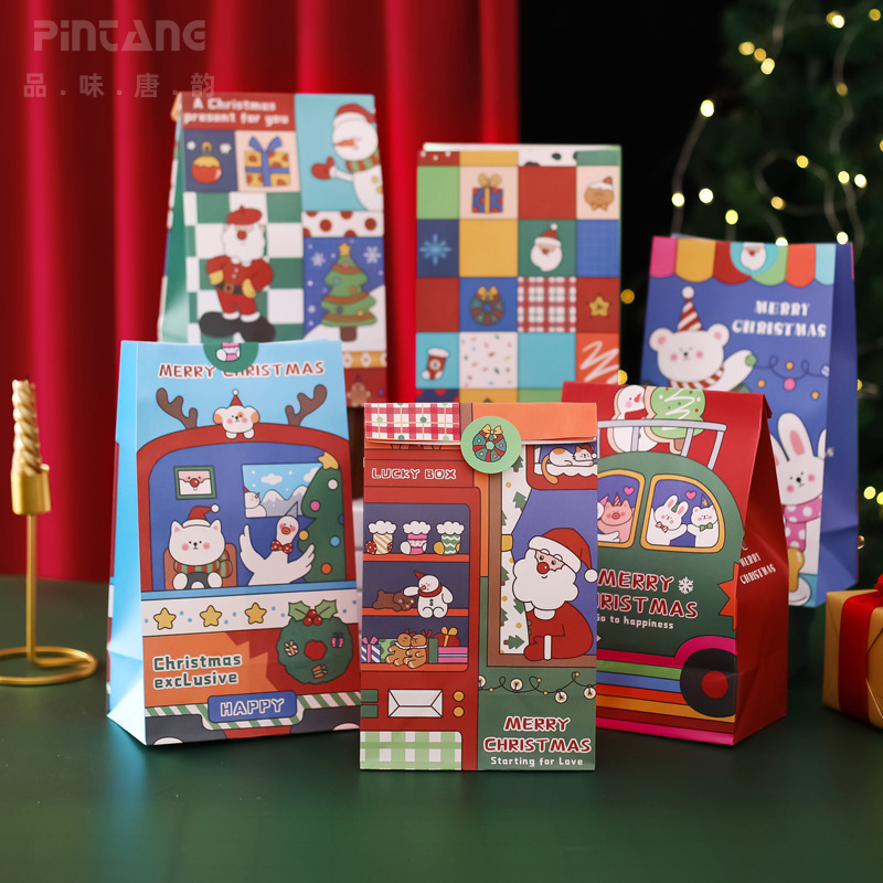 圣诞节礼物品袋子包装老人苹果玩偶平安夜糖果牛皮可爱创意饼干