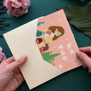 教师节贺卡送老师伴手礼卡花束礼物高级感送老师手写空白留言卡片定制