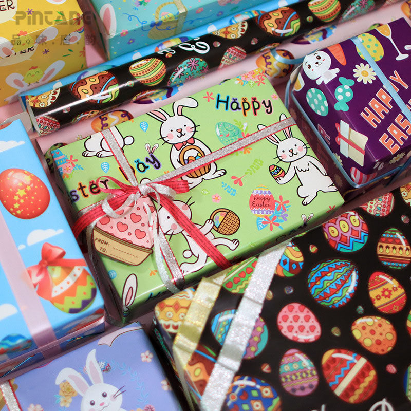 复活节包装纸可爱小兔子礼品装饰吊牌儿童节礼物礼品装饰吊卡彩蛋祝福