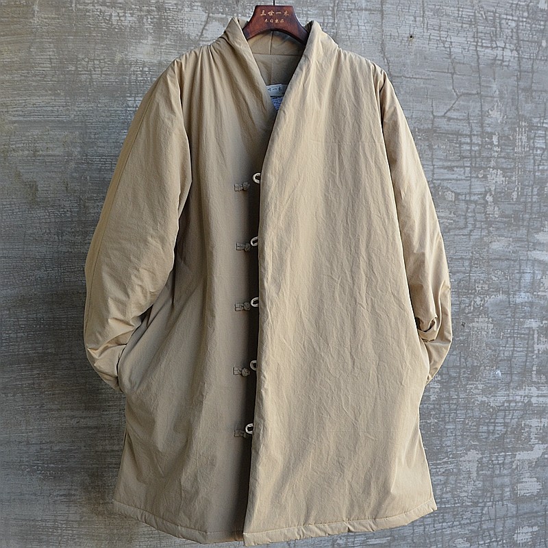 原创男装纯棉加厚棉花棉衣高级复古国风外套上衣中长棉服保暖大码