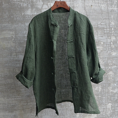 三世一木立领长袖时尚复古原创