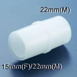 外22/内15mm呼吸机湿化器湿化罐两通接头 麻醉机气囊二通直型接口