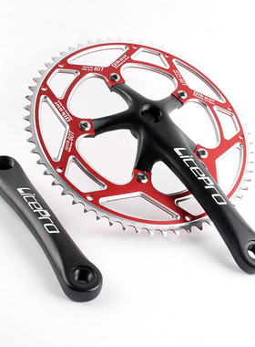 52T56T60T大牙盘公路车死飞车一体中空牙盘左右曲柄 套装亦可拆分