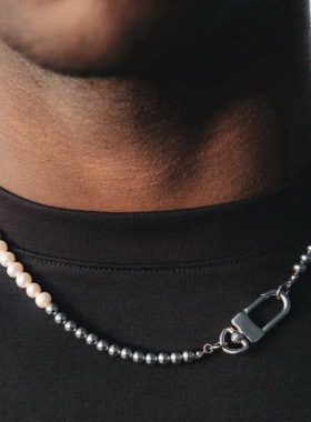 钛钢珠子链男女旋转包扣