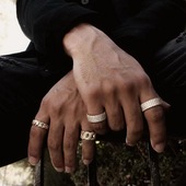 指环嘻哈戒子 ring满钻五排钻戒指男女百搭马思唯同款 Ice bling