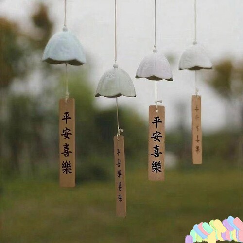 许愿手工陶瓷日式风铃定制樱花和风卧室家居门挂小挂饰毕业礼物