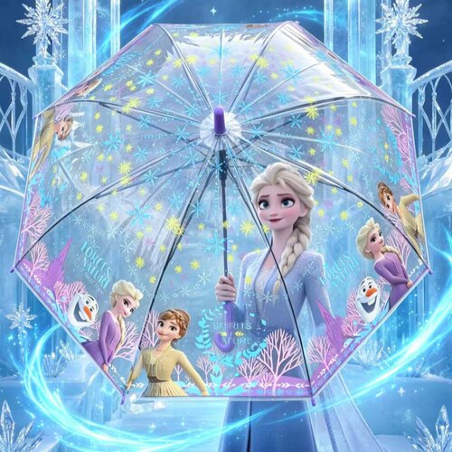 卡通冰雪儿童雨伞女幼儿园小学生爱莎公主宝宝自动长柄晴雨儿童伞