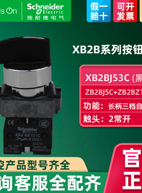 Schneider施耐德三档自复位按钮ZB2BJ5C+ZB2BZ103C两常开XB2BJ53C