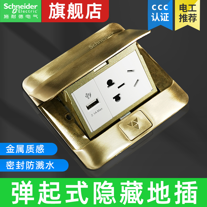 施耐德120型全铜带usb地插