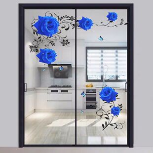 厨房推拉门防撞贴画创意玻璃贴纸装饰客厅阳台贴花窗花中国风贴画