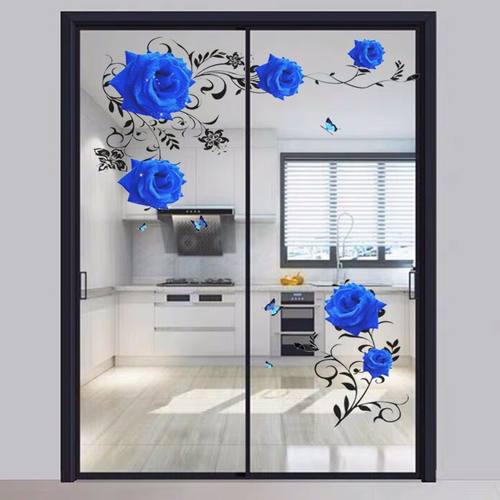 厨房推拉门防撞贴画创意玻璃贴纸