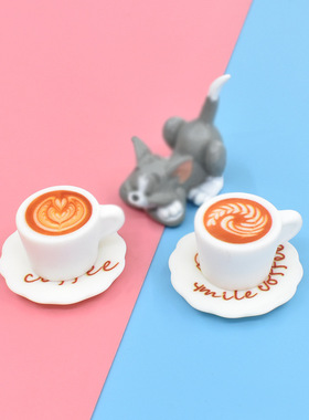 DOLLHOUSE娃屋配件 微缩食玩场景模型奶油胶手机壳迷你仿真咖啡杯