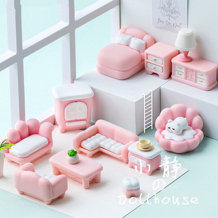 粉色可爱小兔家具模型DIY手工