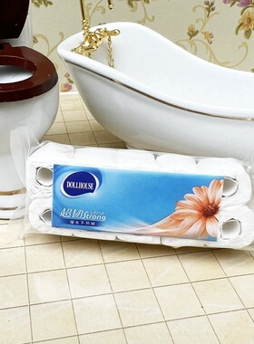 1：12娃娃屋dollhouse迷你模型场景 BJD配件微缩模型家具纸巾卷筒