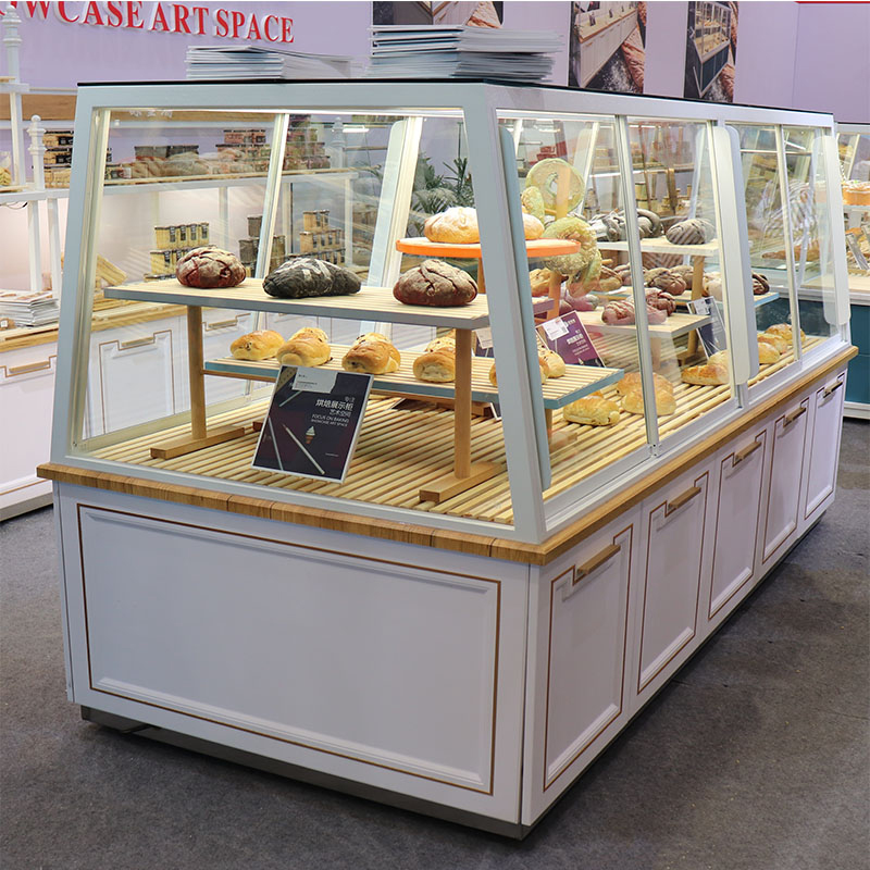 面包柜面包展示柜实木铁艺中岛柜边柜面包蛋糕店商用展示柜面包架