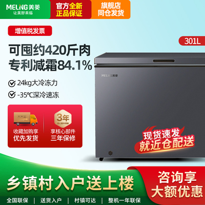 MeiLing/美菱BC/BD-301DT卧式大容量商用冰柜家用冷藏冷冻保鲜