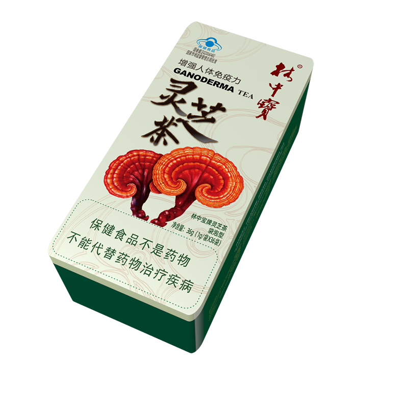 林中宝灵芝茶 36袋铁盒装 正品长白山高浓缩灵芝袋泡茶赤灵芝提取
