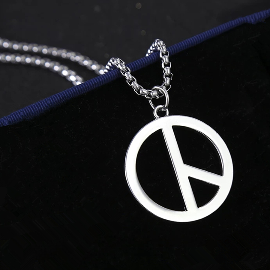 权志龙款和平符号反战标志吊坠潮人男女时尚钛钢项链嘻哈朋克饰品