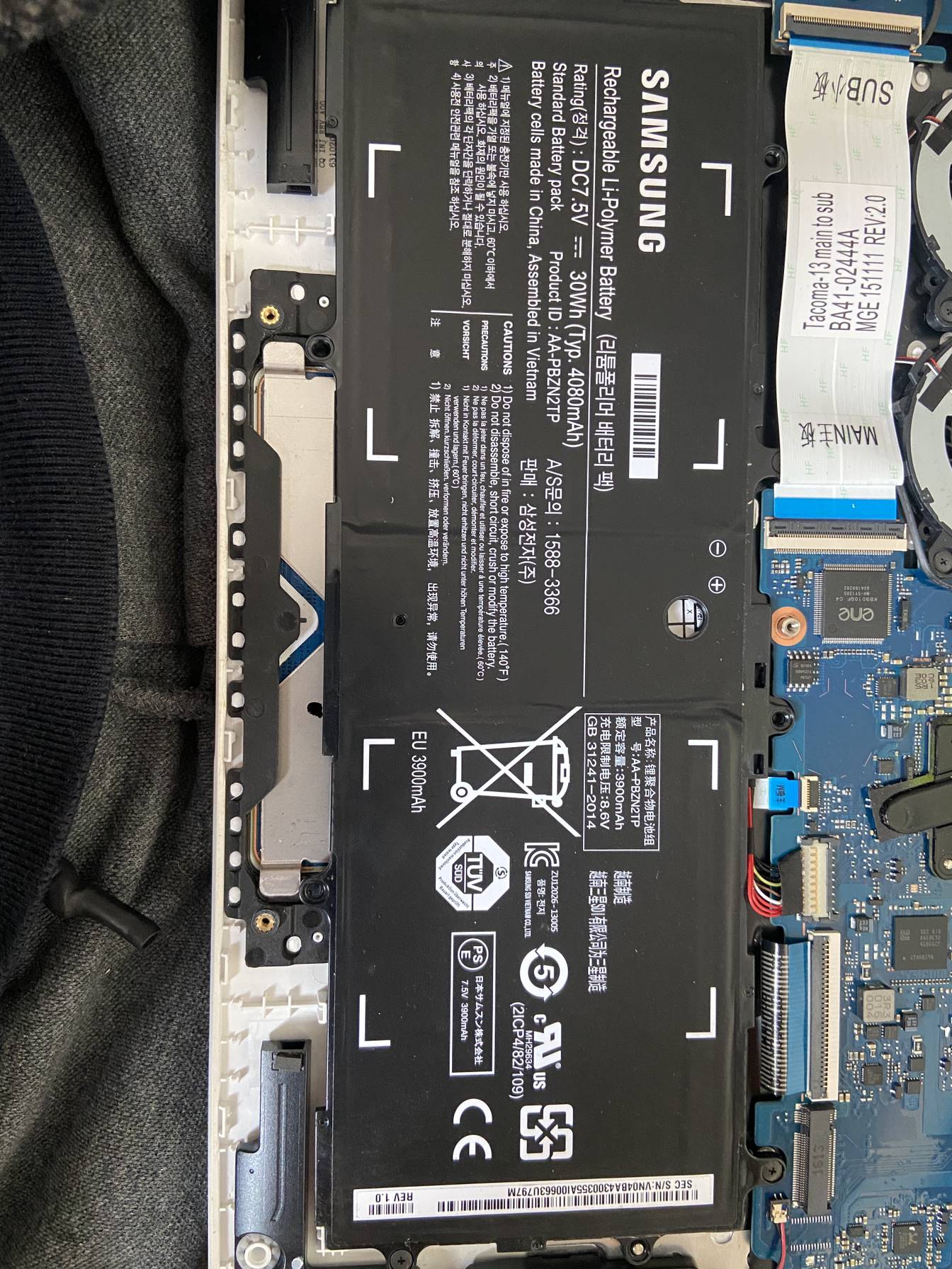 原装拆机三星 910s3l 915s3g 905s3g 110s1j aa-pbzn2tp 电池