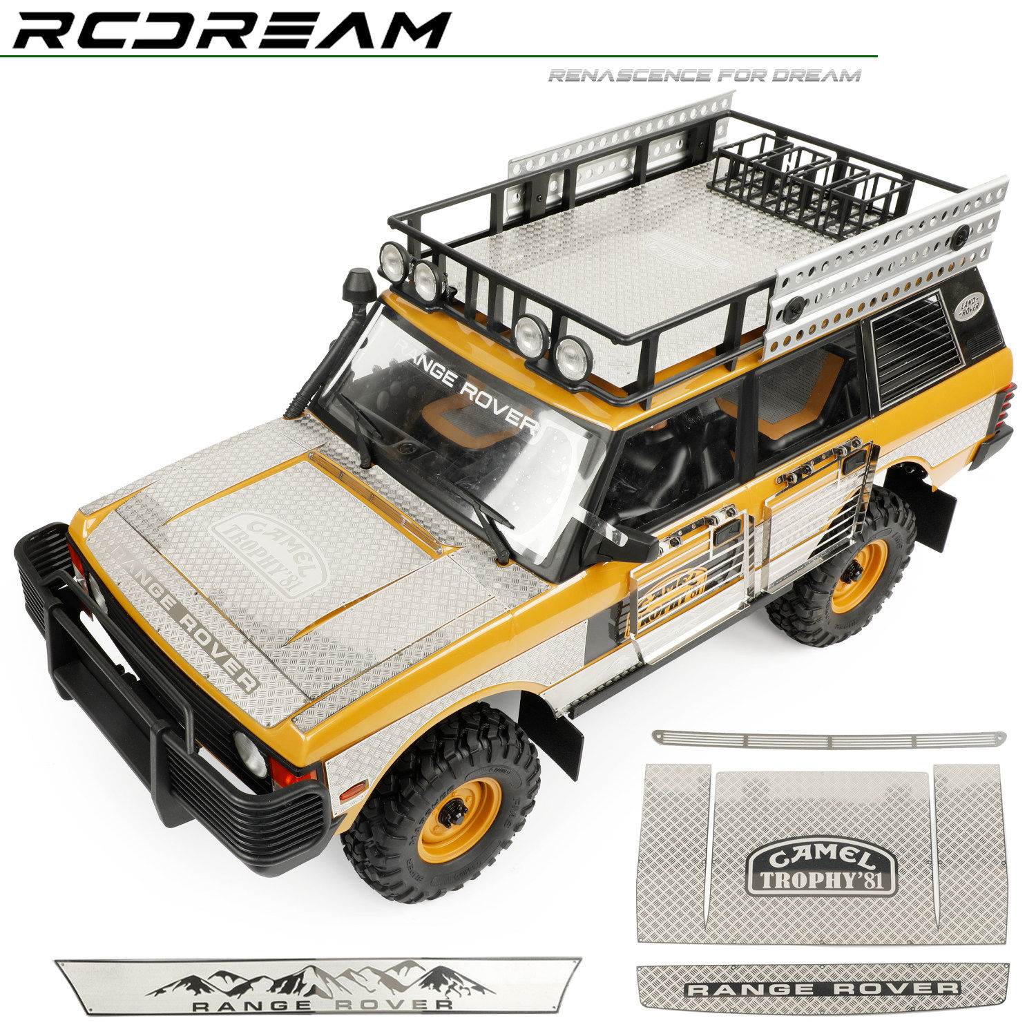 RCDream FCX10骆驼杯揽胜 机盖侧裙防滑板 金属折叠窗网车壳防护,玩具/童车/益智/积木/模型,遥控车升级件/零配件,淘宝优惠券,粉丝福利购,淘宝优惠卷