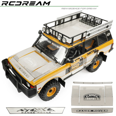 RCDream FCX10骆驼杯揽胜 机盖侧裙防滑板 金属折叠窗网车壳防护